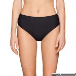 24th & Ocean Women's Solid Mid Waist Hipster Bikini Swimsuit Bottom Black  Solid B07FPJNBC2